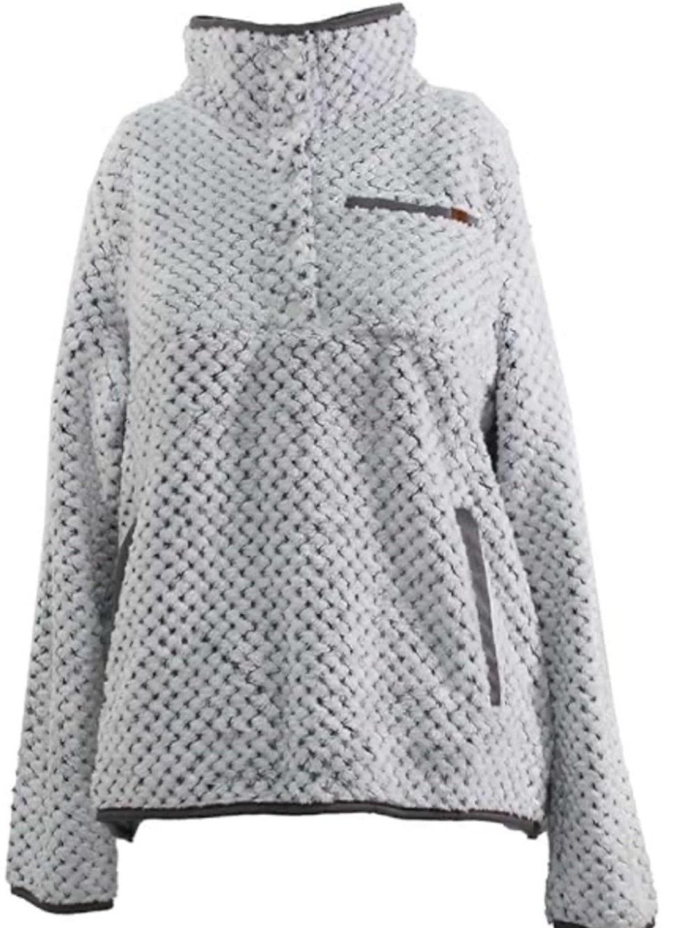 Simply Southern Plush Sherpa Jacket - Light Gray - Picture 2 of 4